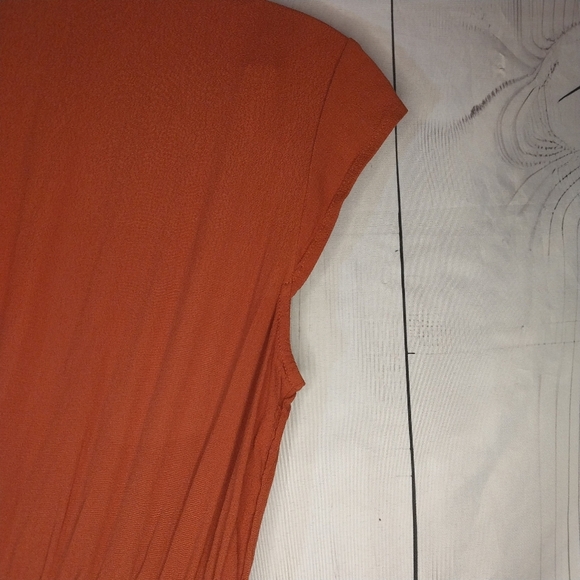 Maeve Anthropologie Rust V-Neck Faux Wrap Dress - Picture 11 of 15